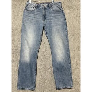 Eddie Bauer Mens Relaxed Fit Light Wash Denim Jeans 35x34 2016 Soft Worn Comfy